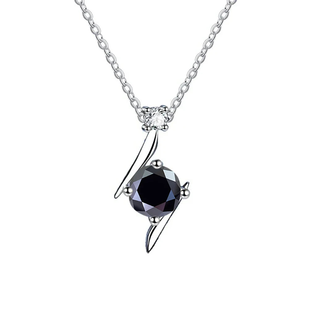 1.0 carat women moissantie pendant necklace for charm lady  Solid 925 Sterling Silver Wedding Women Promise fine Jewelry gift