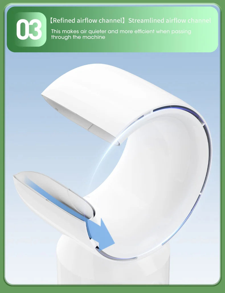 Desktop Bladeless Electric Fan Table Fan 5 Speed Tower Fan For Baby Cooler Air Conditioner USB Rechargeable Cooler Fan