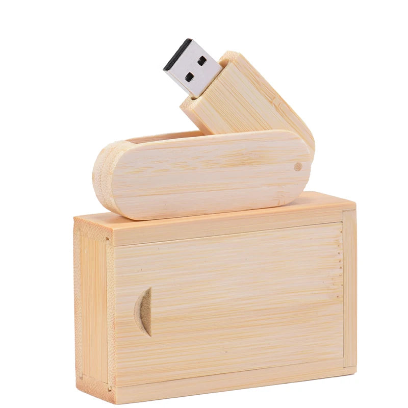 JASTER 1PCS free custom logo rotatable Wooden USB Flash Drive Pendrive Memory Stick pen drive 4GB 8GB 16GB 32GB wedding gift