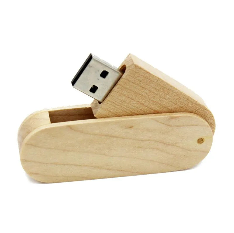 JASTER 1PCS free custom logo rotatable Wooden USB Flash Drive Pendrive Memory Stick pen drive 4GB 8GB 16GB 32GB wedding gift