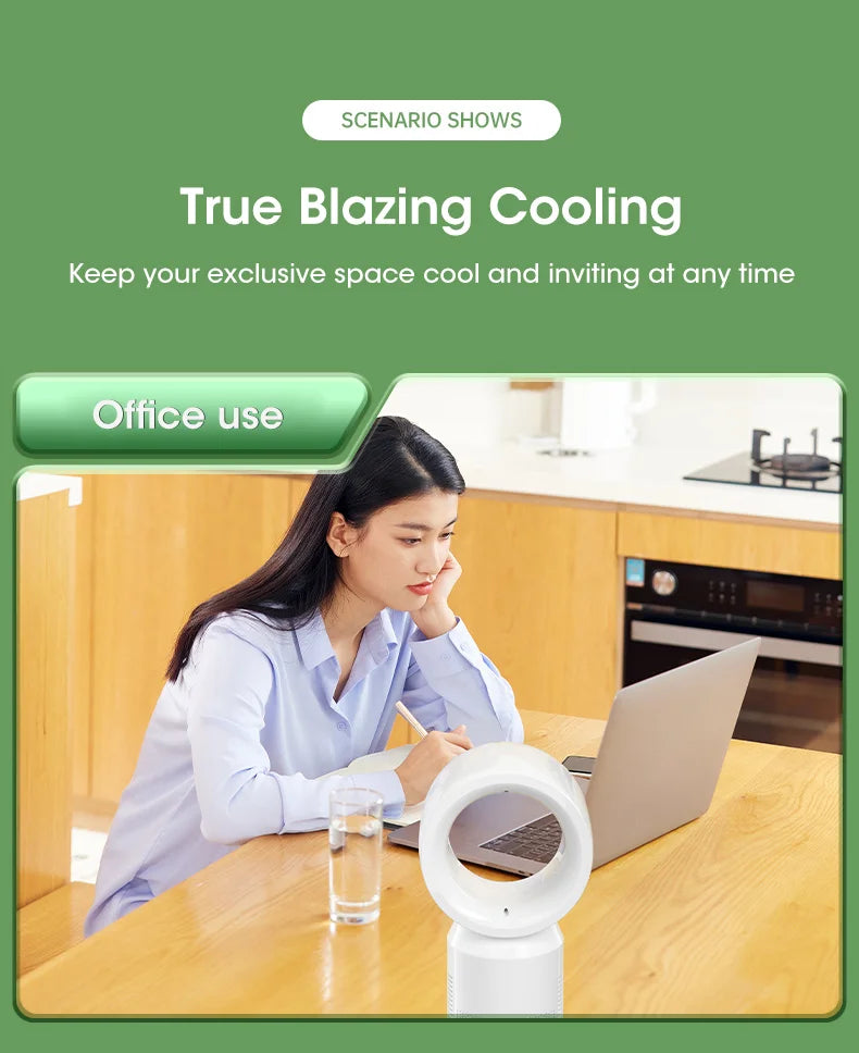 Desktop Bladeless Electric Fan Table Fan 5 Speed Tower Fan For Baby Cooler Air Conditioner USB Rechargeable Cooler Fan