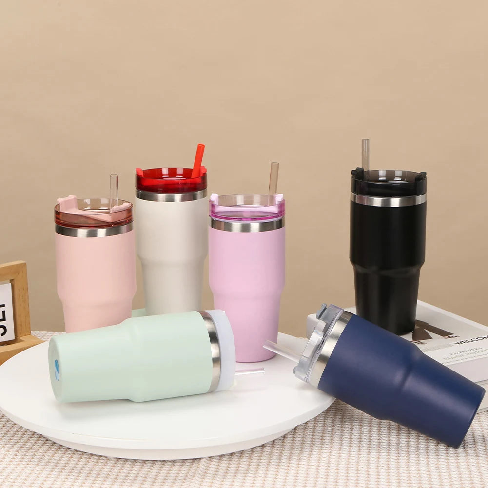 20oz Vacuum Insulated Tumbler With Lid Straw For Water Cold Warm Thermal Coffee 304 Stainless Steel Car Cups For Sport Water Cup
