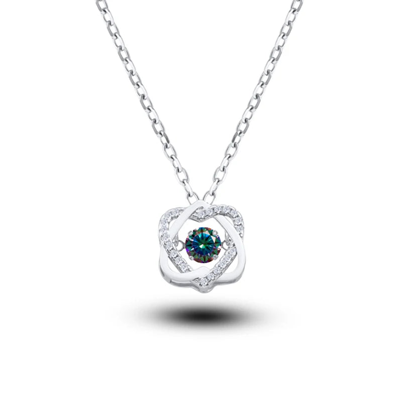 0.5ct GRA Moissanite Necklace for Women Sparkling Simulated Diamond Pendant Beating Heart S925 Silver Fine Jewelry Gift