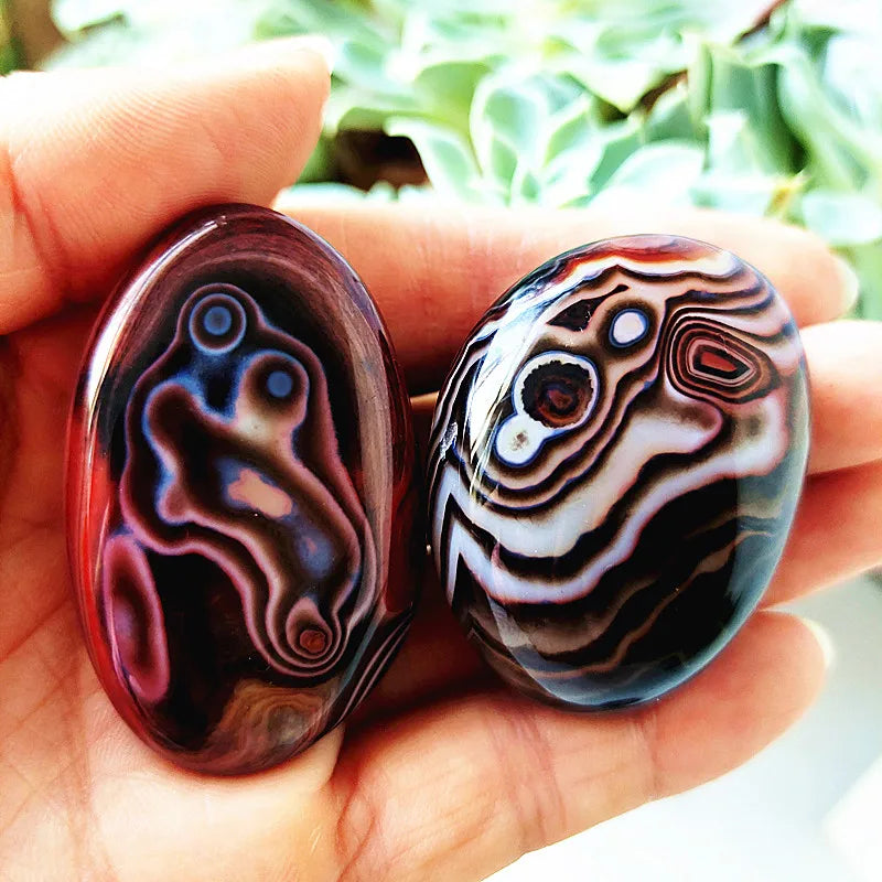 Natural Lace Stone Sardonyx Agate Palm Hand Play Witchcraft Meditation Spiritual Decor Home Decoration Healing Crystals