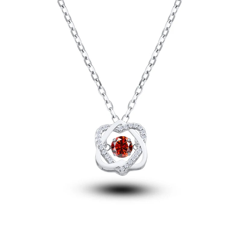 0.5ct GRA Moissanite Necklace for Women Sparkling Simulated Diamond Pendant Beating Heart S925 Silver Fine Jewelry Gift