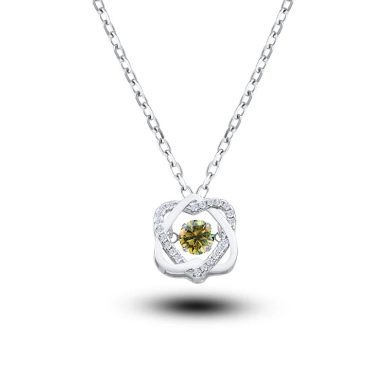 0.5ct GRA Moissanite Necklace for Women Sparkling Simulated Diamond Pendant Beating Heart S925 Silver Fine Jewelry Gift