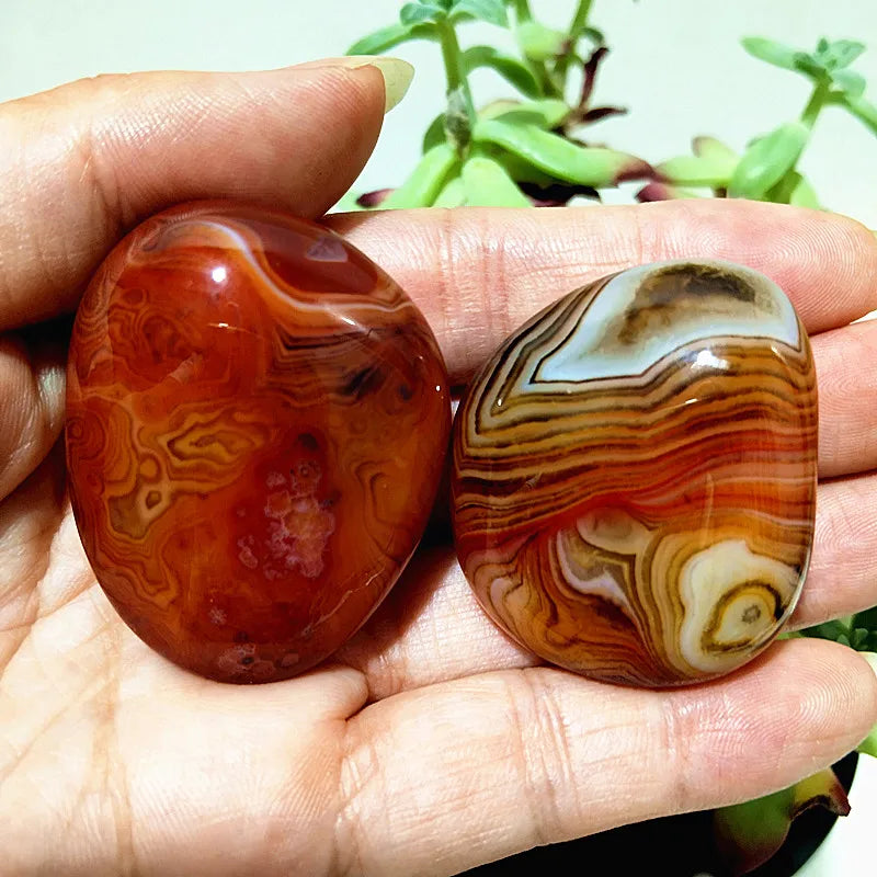 Natural silk silk agate Sardonyx agate palm stones playthings small stones and crystals healing crystals