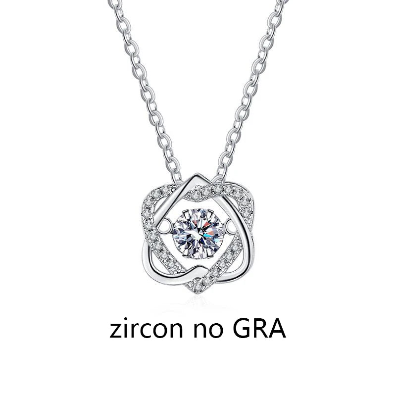 0.5ct GRA Moissanite Necklace for Women Sparkling Simulated Diamond Pendant Beating Heart S925 Silver Fine Jewelry Gift