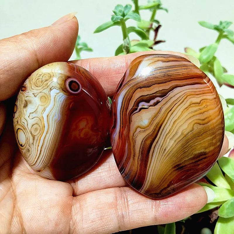 Natural silk silk agate Sardonyx agate palm stones playthings small stones and crystals healing crystals