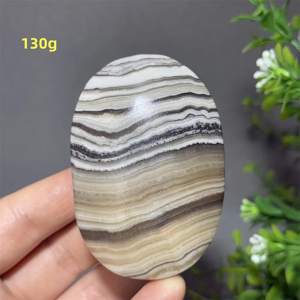 Natural Quartz Striped Calcite Palm Play Rune Pattern Reiki Meditation Healing Witchcraft Energy Massage Home Decoration Gift