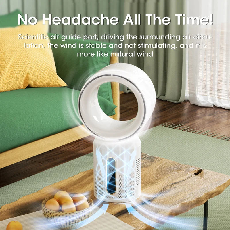 Desktop Bladeless Electric Fan Table Fan 5 Speed Tower Fan For Baby Cooler Air Conditioner USB Rechargeable Cooler Fan