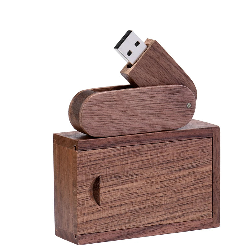 JASTER 1PCS free custom logo rotatable Wooden USB Flash Drive Pendrive Memory Stick pen drive 4GB 8GB 16GB 32GB wedding gift