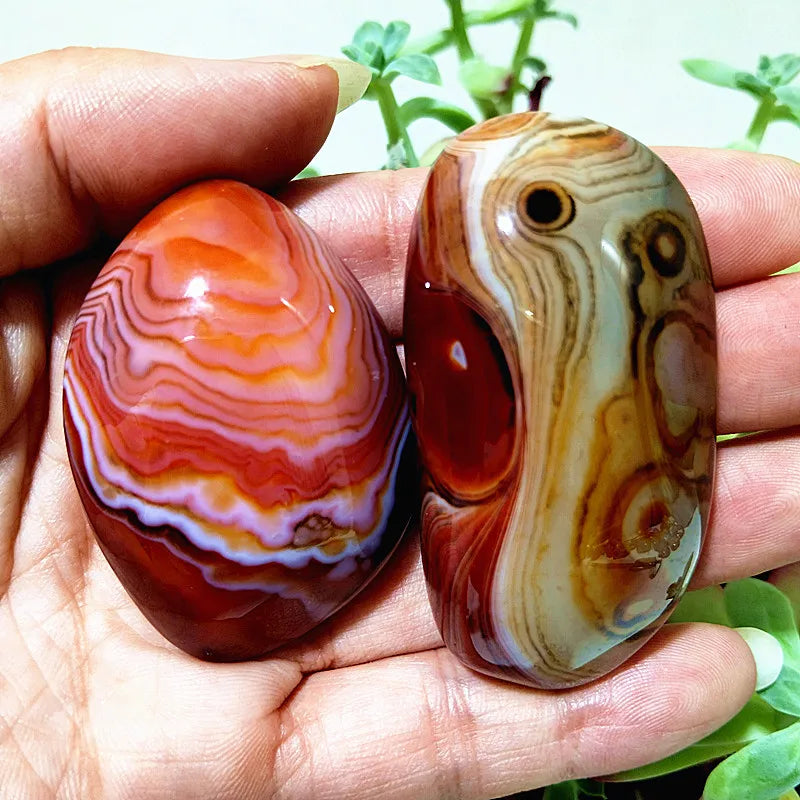 Natural silk silk agate Sardonyx agate palm stones playthings small stones and crystals healing crystals