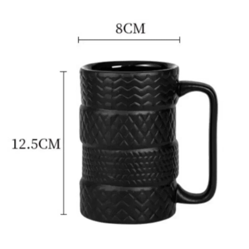1Pcs Tire Ceramics Mug Creative Novelty Tire Shaped Cup Large Capacity Heat-resisting Office Home Coffee Breakfast Mugs Gifts