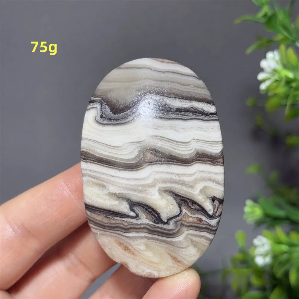 Natural Quartz Striped Calcite Palm Play Rune Pattern Reiki Meditation Healing Witchcraft Energy Massage Home Decoration Gift