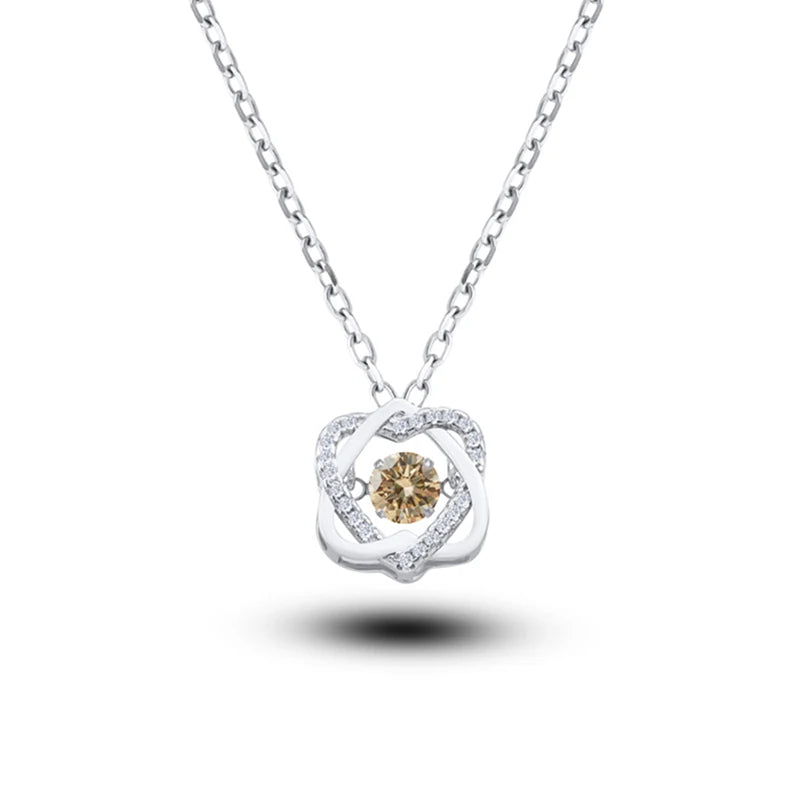 0.5ct GRA Moissanite Necklace for Women Sparkling Simulated Diamond Pendant Beating Heart S925 Silver Fine Jewelry Gift