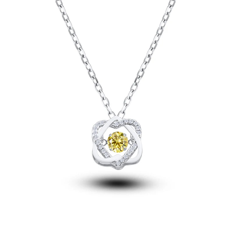 0.5ct GRA Moissanite Necklace for Women Sparkling Simulated Diamond Pendant Beating Heart S925 Silver Fine Jewelry Gift