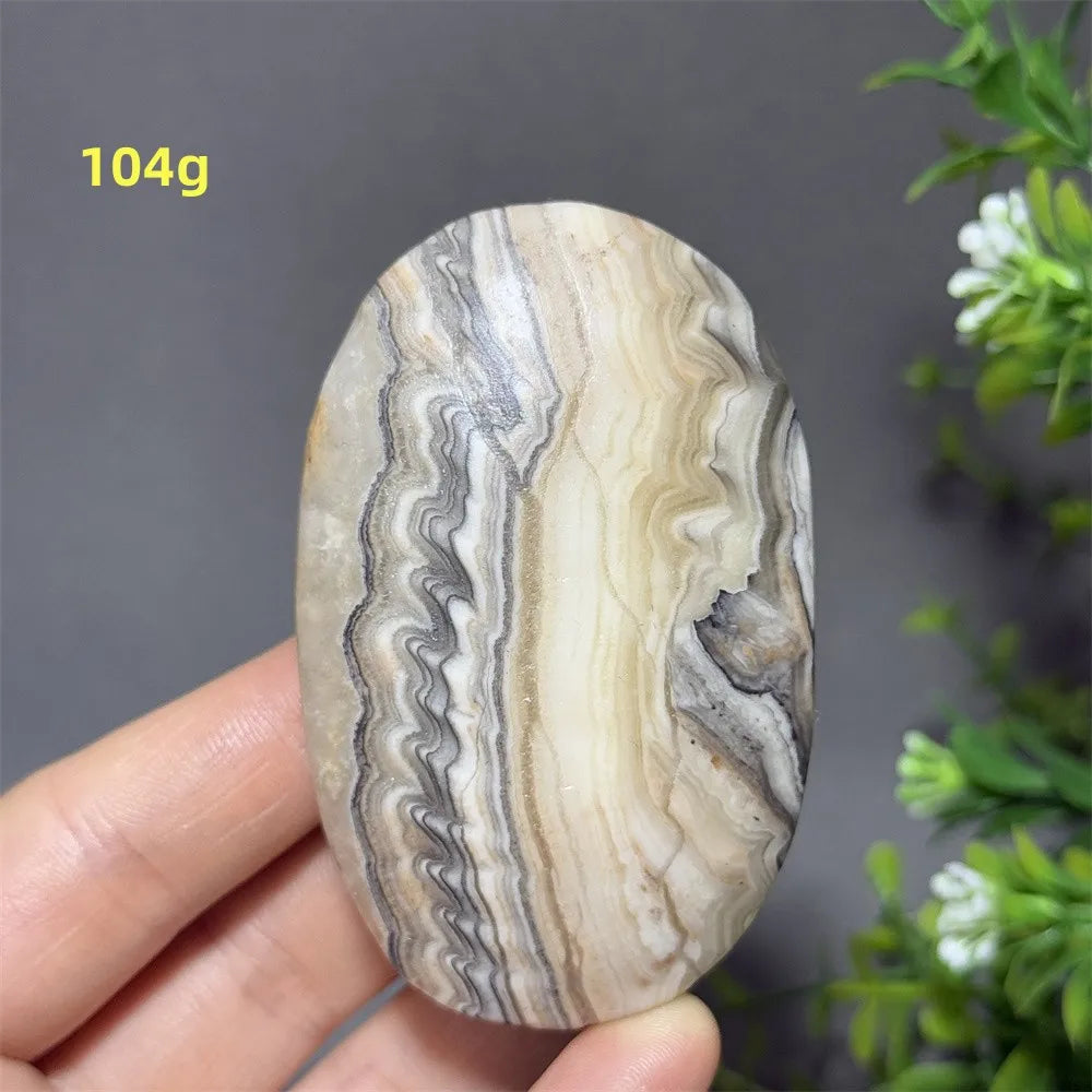 Natural Quartz Striped Calcite Palm Play Rune Pattern Reiki Meditation Healing Witchcraft Energy Massage Home Decoration Gift