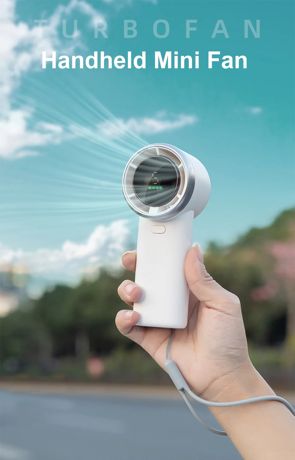 Portable Handheld Turbo Fan Mini Hand Fan 3600mAh Rechargeable Portable Small Pocket Fan Hand Held USB Fan with Digital Display
