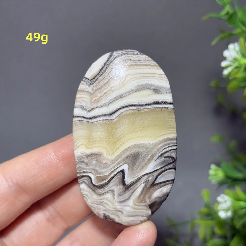 Natural Quartz Striped Calcite Palm Play Rune Pattern Reiki Meditation Healing Witchcraft Energy Massage Home Decoration Gift