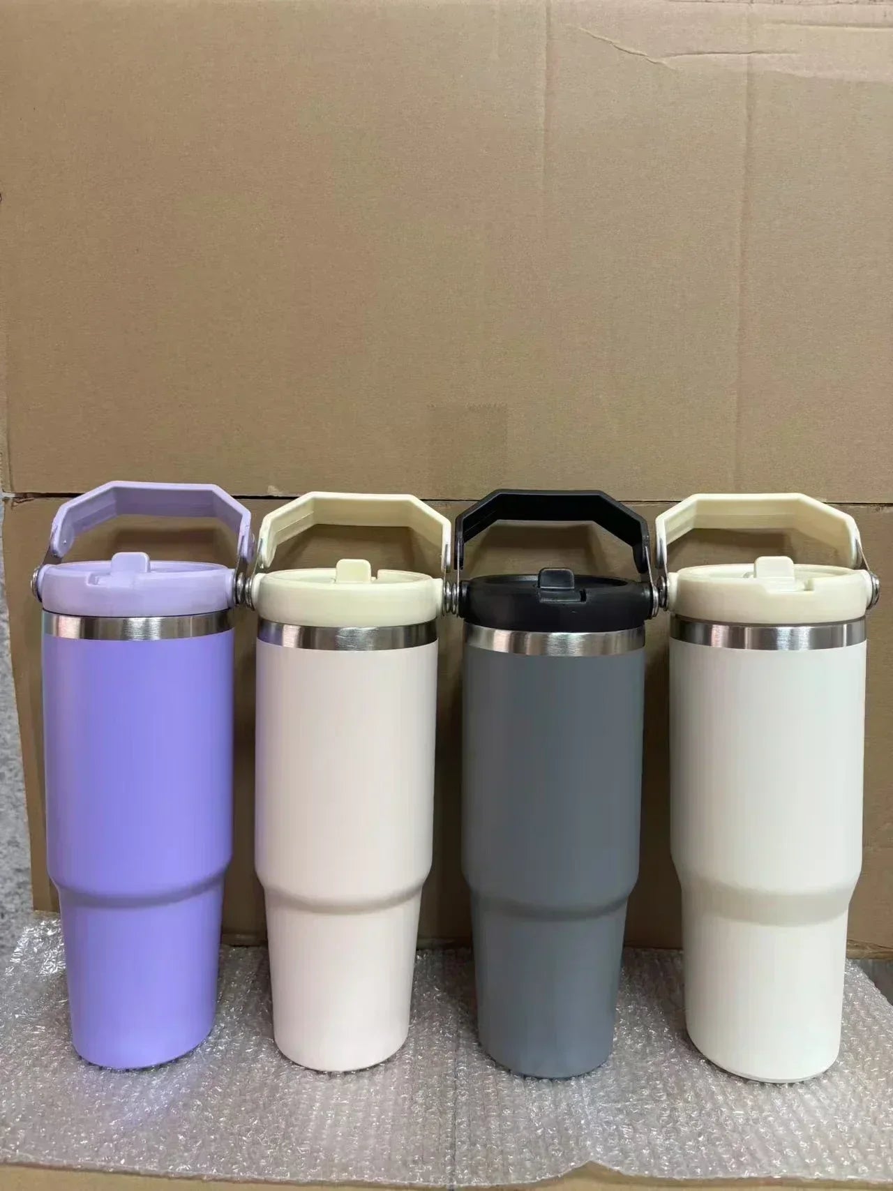 30oz stainless steel insulated cup large capacity car cup with portable straw cup strap