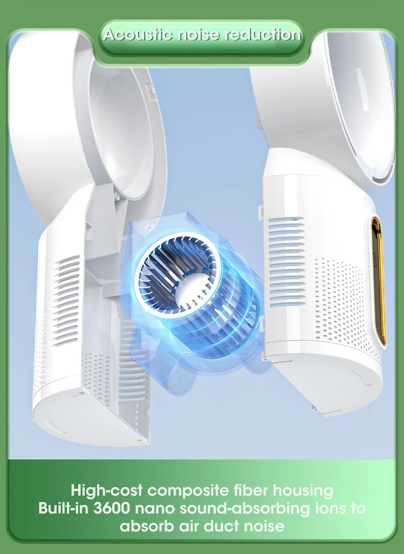 Desktop Bladeless Electric Fan Table Fan 5 Speed Tower Fan For Baby Cooler Air Conditioner USB Rechargeable Cooler Fan