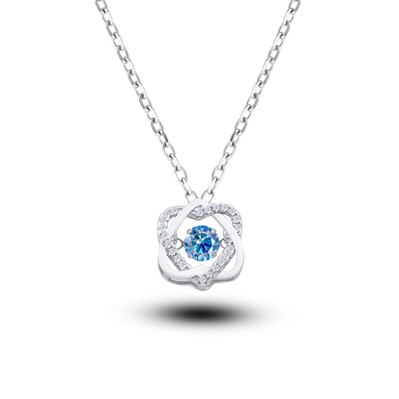 0.5ct GRA Moissanite Necklace for Women Sparkling Simulated Diamond Pendant Beating Heart S925 Silver Fine Jewelry Gift
