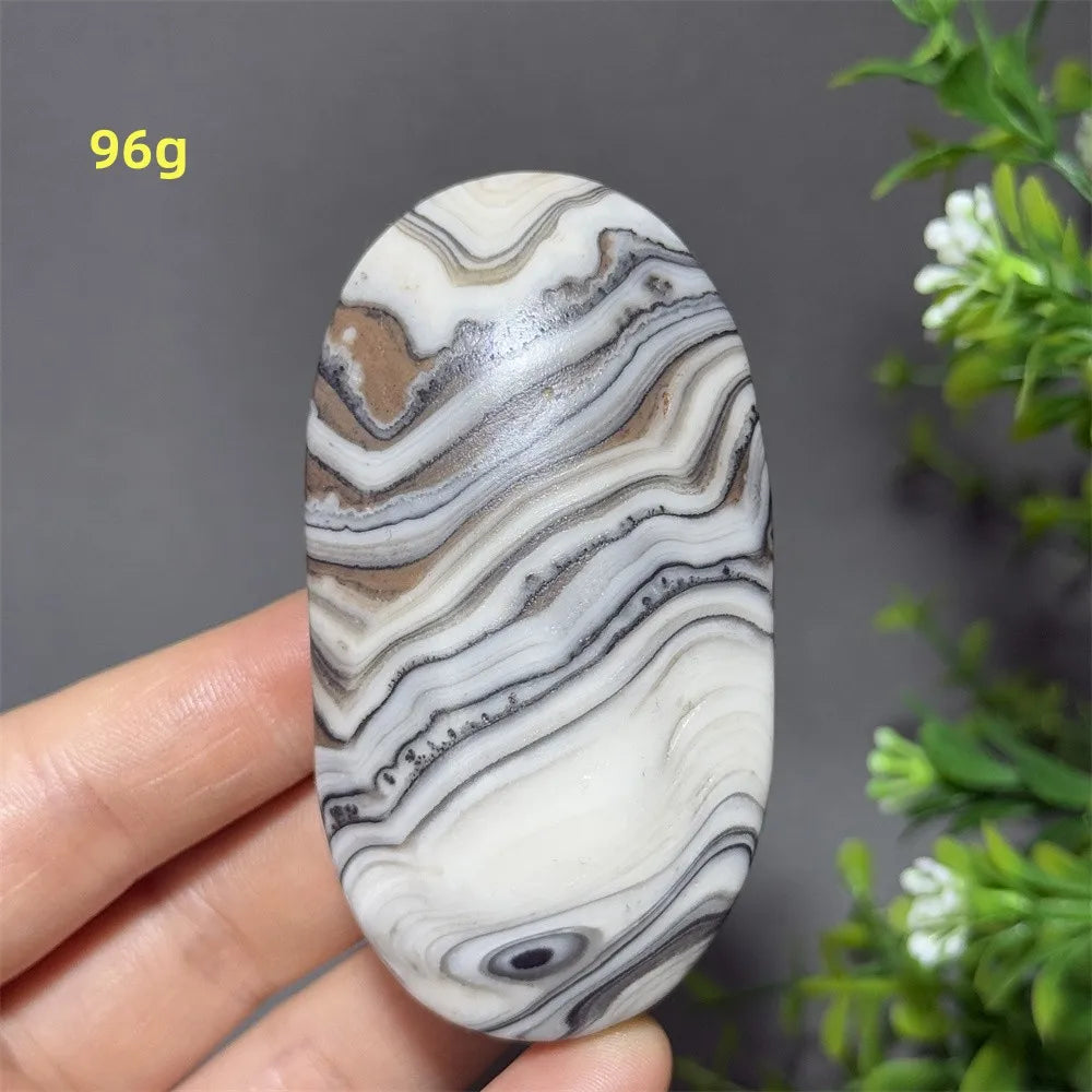 Natural Quartz Striped Calcite Palm Play Rune Pattern Reiki Meditation Healing Witchcraft Energy Massage Home Decoration Gift