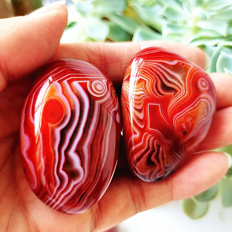 Natural Lace Stone Sardonyx Agate Palm Hand Play Witchcraft Meditation Spiritual Decor Home Decoration Healing Crystals