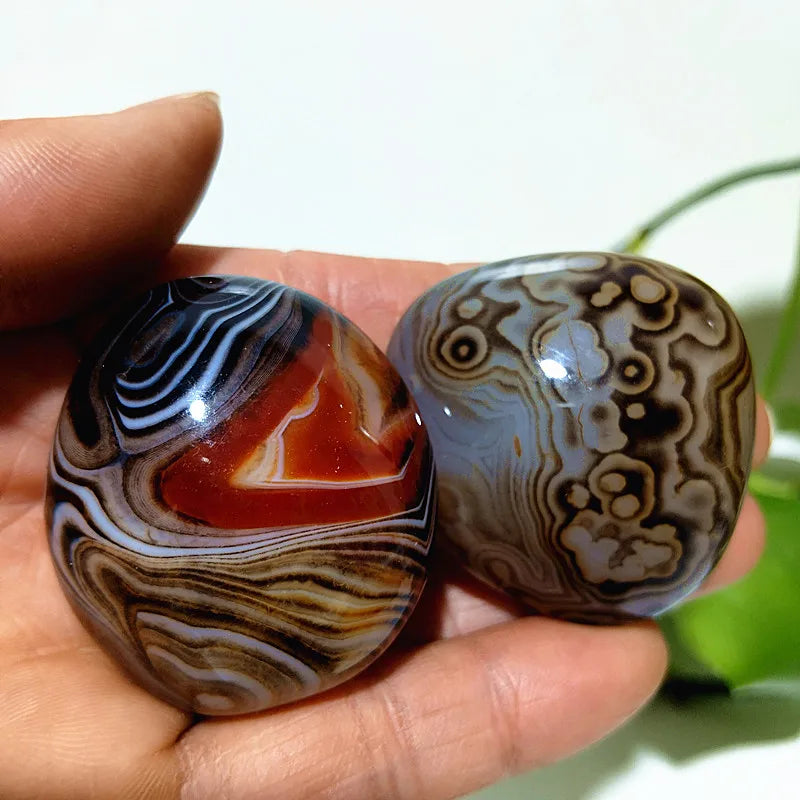 Natural Lace Stone Sardonyx Agate Palm Hand Play Witchcraft Meditation Spiritual Decor Home Decoration Healing Crystals