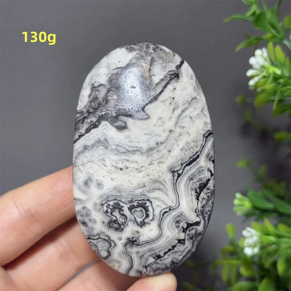 Natural Quartz Striped Calcite Palm Play Rune Pattern Reiki Meditation Healing Witchcraft Energy Massage Home Decoration Gift
