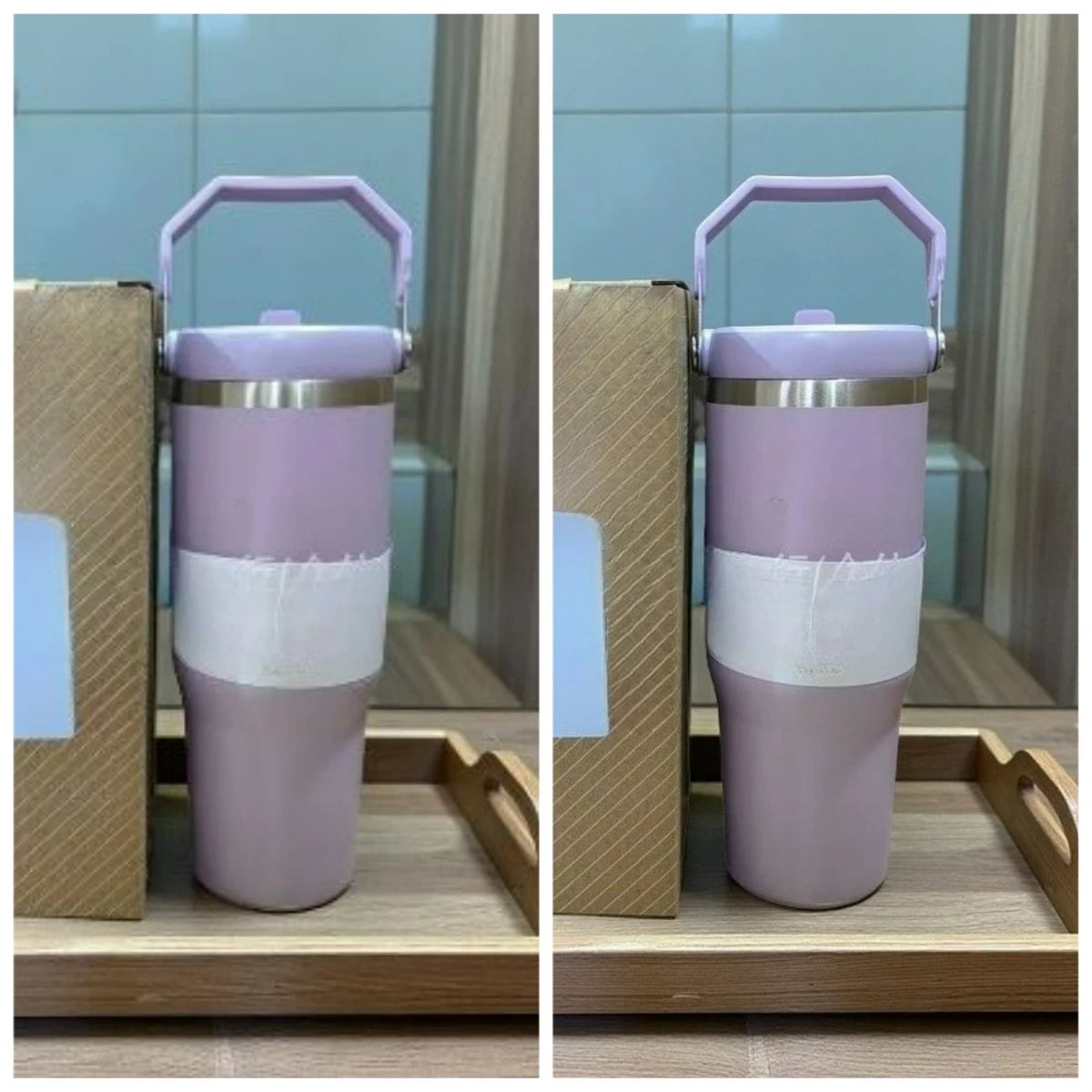 30Oz in stock with dazzling handle, insulated roller handle, 30Oz with lid, vacuum roller, stainless steel portable water bottle