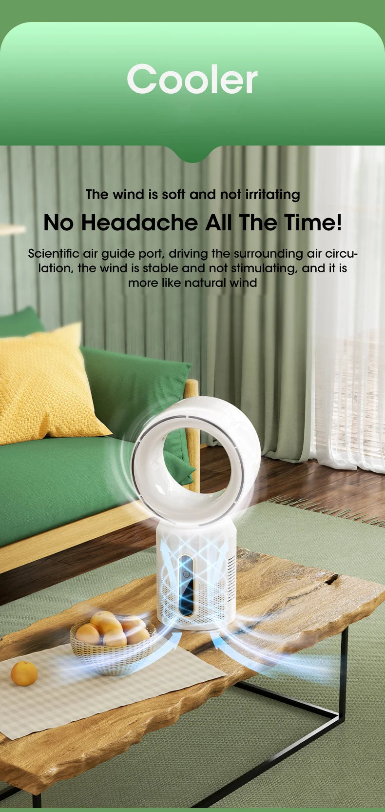 Desktop Bladeless Electric Fan Table Fan 5 Speed Tower Fan For Baby Cooler Air Conditioner USB Rechargeable Cooler Fan