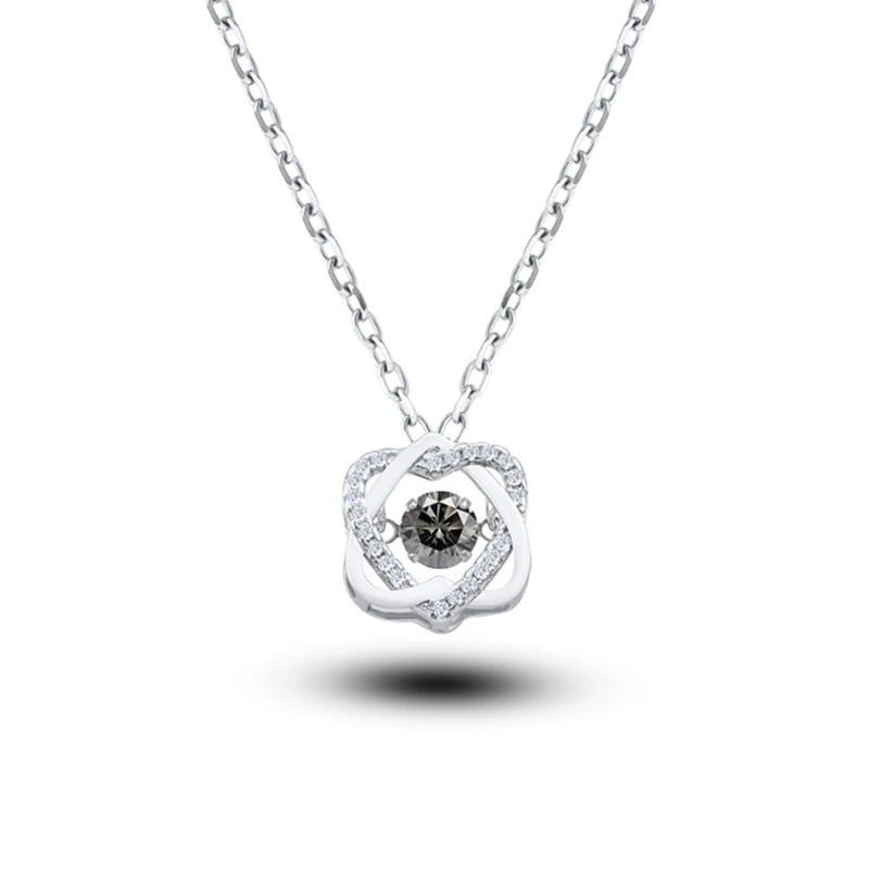 0.5ct GRA Moissanite Necklace for Women Sparkling Simulated Diamond Pendant Beating Heart S925 Silver Fine Jewelry Gift