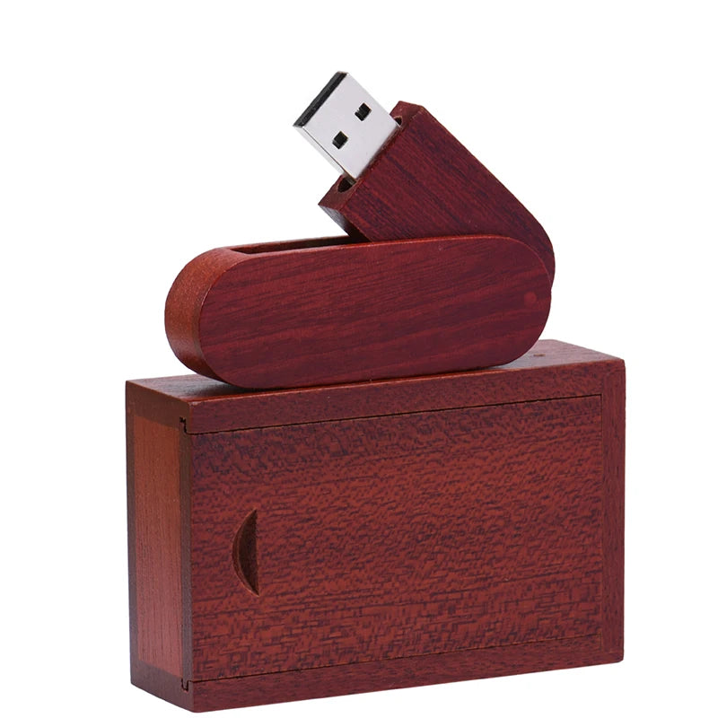 JASTER 1PCS free custom logo rotatable Wooden USB Flash Drive Pendrive Memory Stick pen drive 4GB 8GB 16GB 32GB wedding gift