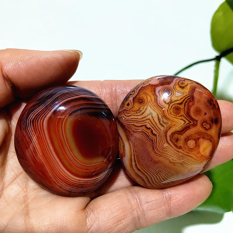 Natural Lace Stone Sardonyx Agate Palm Hand Play Witchcraft Meditation Spiritual Decor Home Decoration Healing Crystals