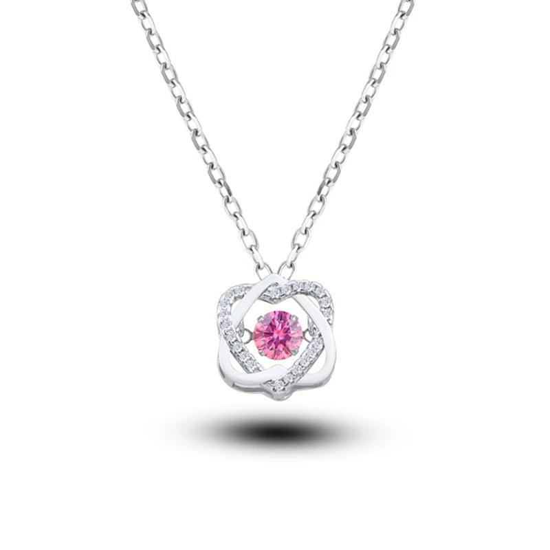 0.5ct GRA Moissanite Necklace for Women Sparkling Simulated Diamond Pendant Beating Heart S925 Silver Fine Jewelry Gift