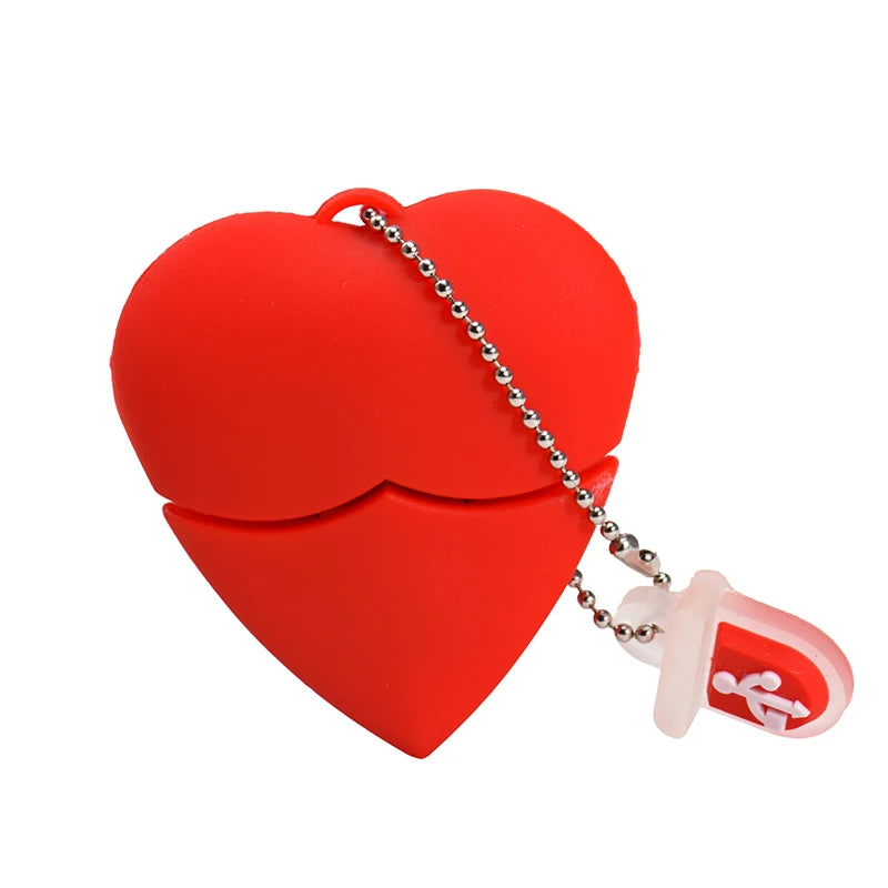 JASTER Love heart style usb flash drive pen drive 4gb 16gb 32G 64G usb stick pendriver u disk thumb drive necklace creative gift