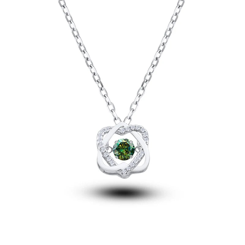 0.5ct GRA Moissanite Necklace for Women Sparkling Simulated Diamond Pendant Beating Heart S925 Silver Fine Jewelry Gift