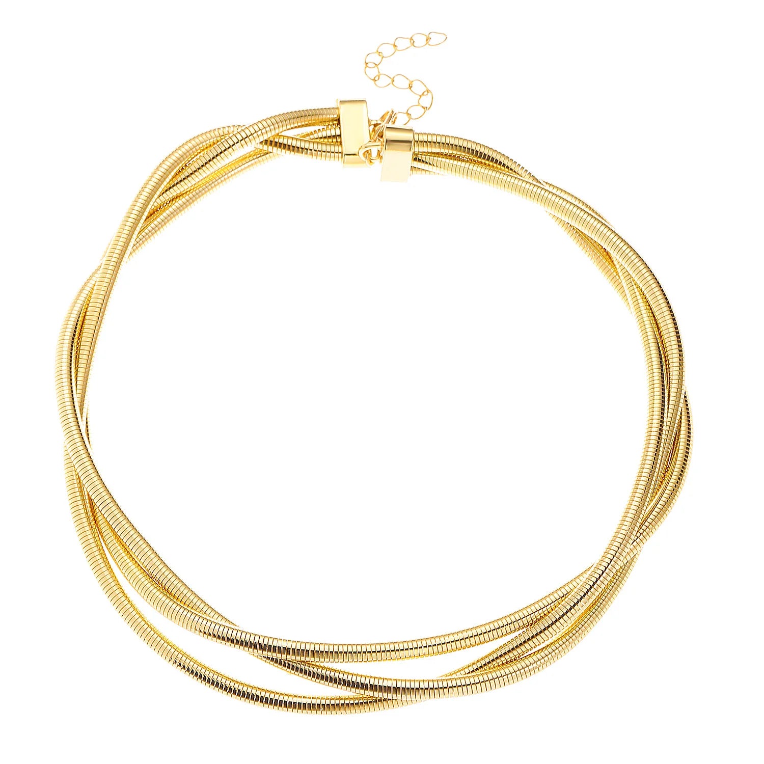 DIEZI Exaggerated Snake Chain Necklace Bracelet Set For Women Punk Geometric Gold Silver Color Metal Punk Hip Hop Jewelry Set