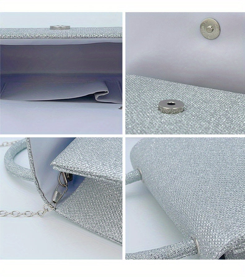 Rhinestone Decor Evening Bag, Glitter Clutch Purse For Women, Sparkly Handbag For Wedding Party Prom for Carnaval Music Festival