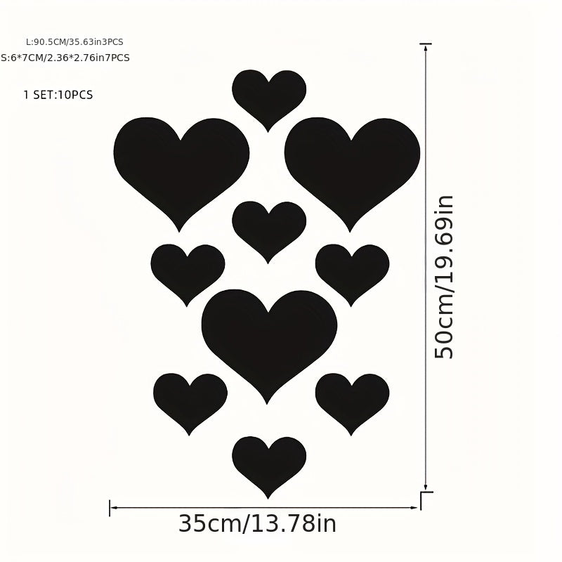 3D Wall Sticker Love Heart Acrylic Mirror Removable Home Living Room Sofa Background Decoration