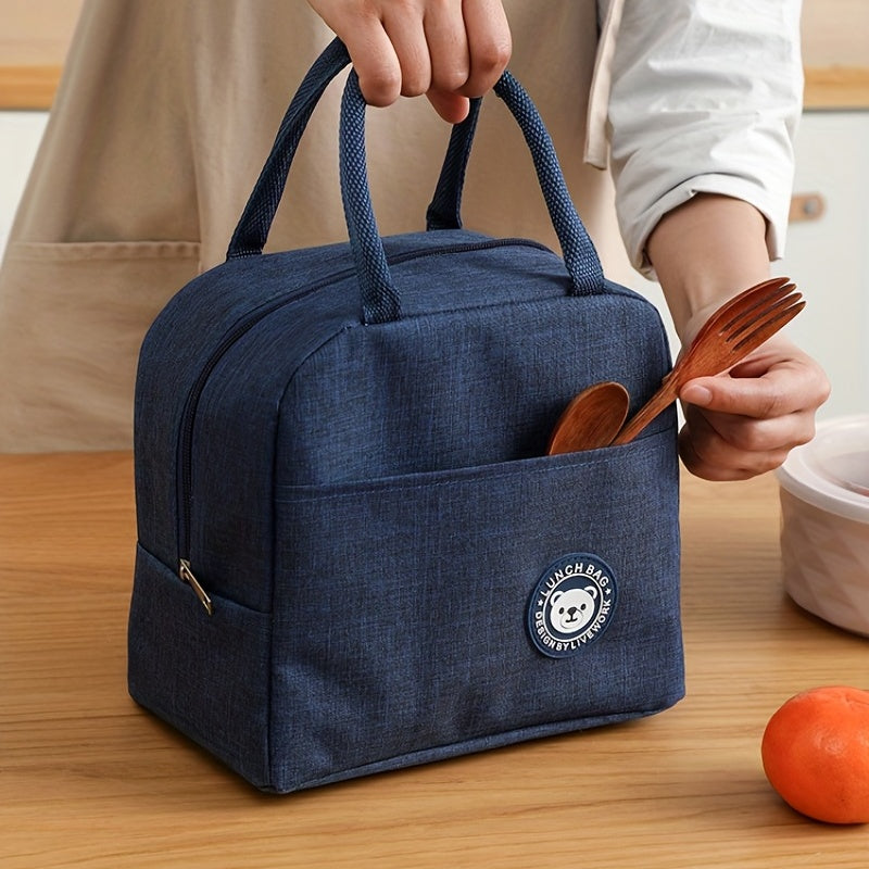 1pc Insulated Lunch Bag With Animal Pattern - Waterproof And Portable For School And Office - Keep Your Food Fresh And Delicious