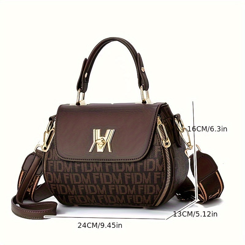 Stain-Resistant Stylish Satchel: Adjustable Strap, Solid Color, Zippered Polyester-Lined Sling Bag for All Occasions