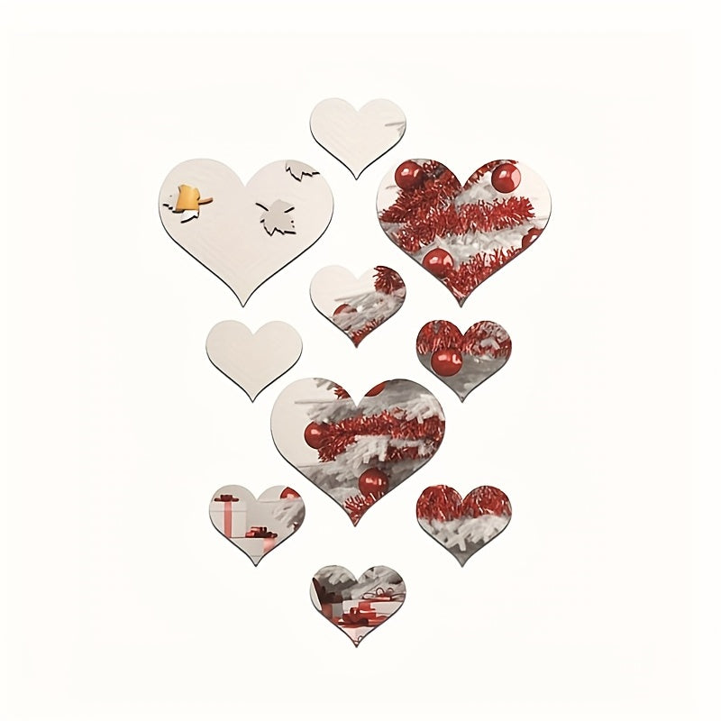 3D Wall Sticker Love Heart Acrylic Mirror Removable Home Living Room Sofa Background Decoration