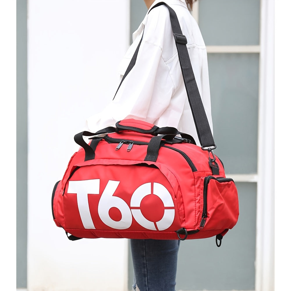 Large Capacity Duffle Tote Bag, Nylon Lightweight Luggage Bag With Shoe Compartment, Portable Travel Storage Bag Unisex Bag For Daily Use