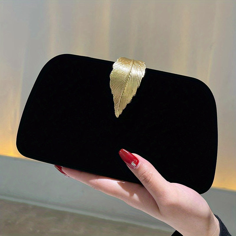 Elegant Faux Leather Evening Clutch Bag for Women - Buckle Closure, Rayon Lining, Solid Color, Perfect for Wedding Party, Prom, and Formal Events - Stylish and Compact Design
