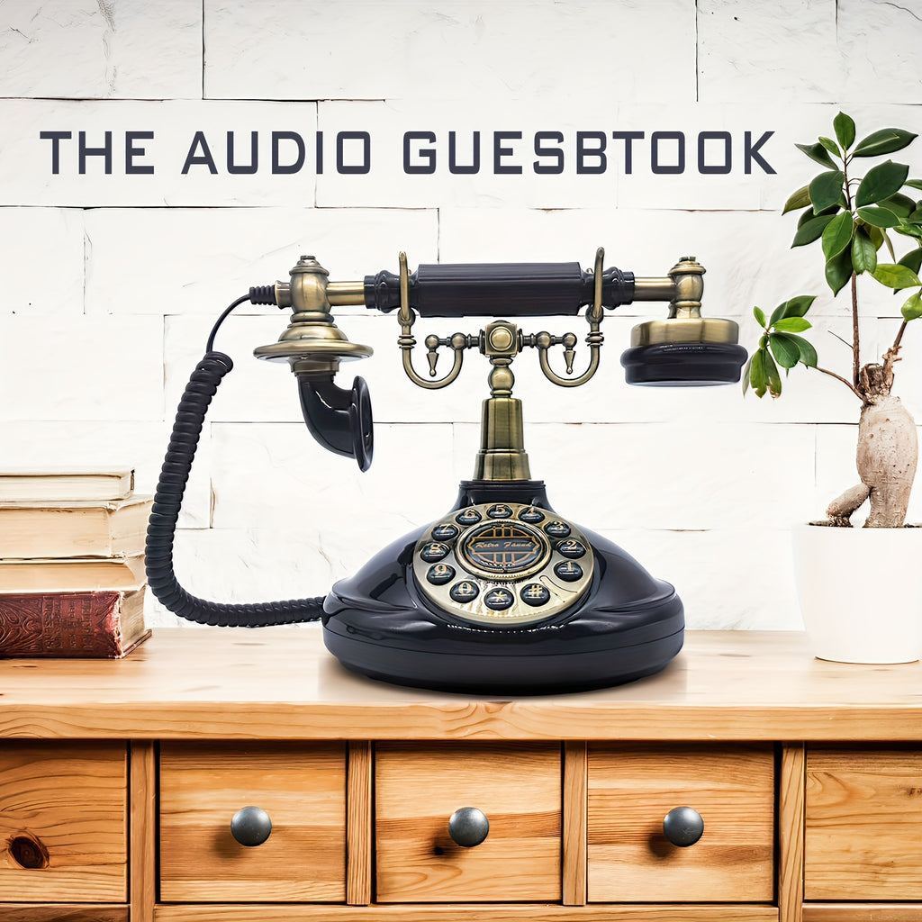 [Popular Choice] 1pc Retro Telephone Design Audio Guestbook, ABS Material, Single Line Operation, Battery/USB Powered, with Electronic Components, for Weddings, Birthdays, Christmas Gifts