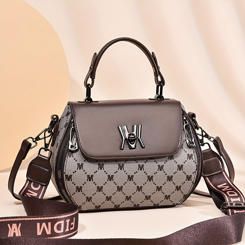 Stain-Resistant Stylish Satchel: Adjustable Strap, Solid Color, Zippered Polyester-Lined Sling Bag for All Occasions